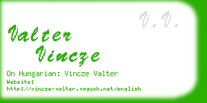 valter vincze business card